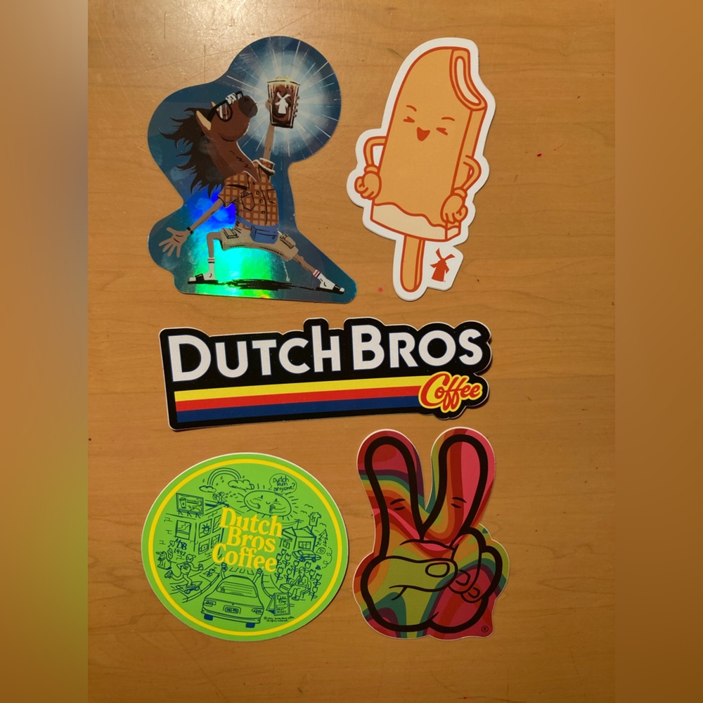 Lot of 5 Rare Hard to find Arizona Dutch Bros Christmas, Halloween stickers